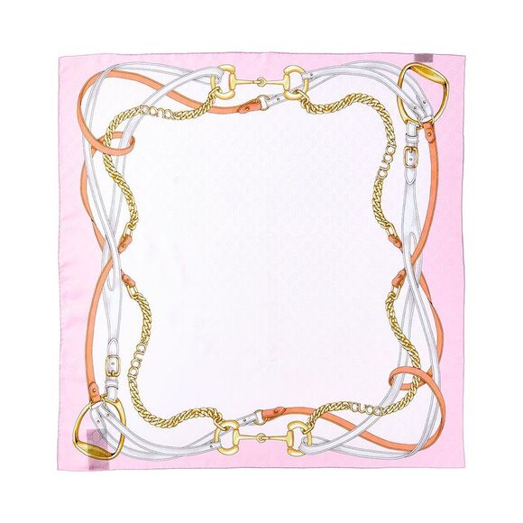 Gucci Accessories - Gucci Printed Gg Silk Jacquard Carre, Pink